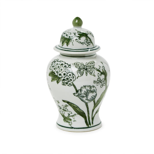 Primorose and Lotus Jar w/Lid (Color May Vary)