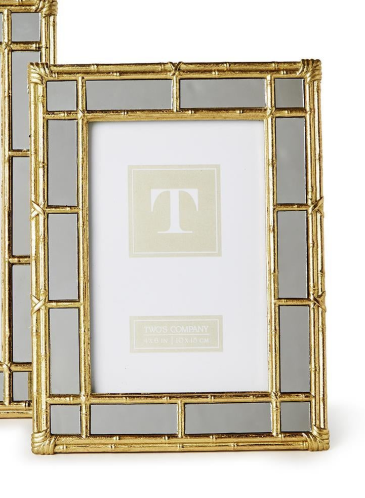 Bamboo Gold Photo Frames w/Mirror Edge (2 Sizes)