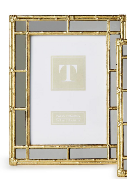 Bamboo Gold Photo Frames w/Mirror Edge (2 Sizes)
