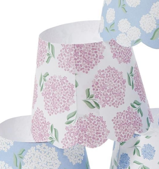 Hydrangea Decorative Paper Shade Covers (Set of 2) 6 Styles