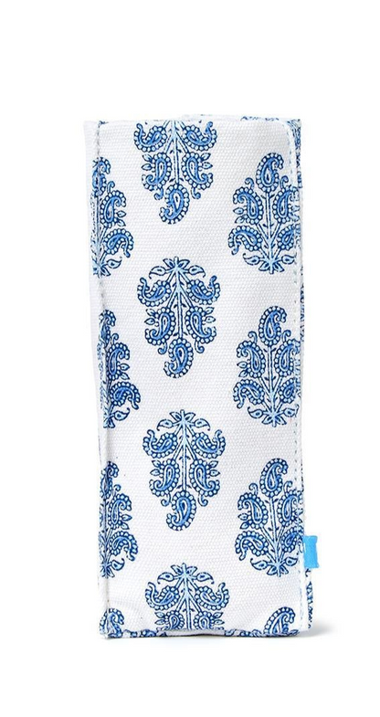 Looking Good Blue Block Print Standing Triangular Weighted Eyeglasses/Accessory Holder (3 Styles)