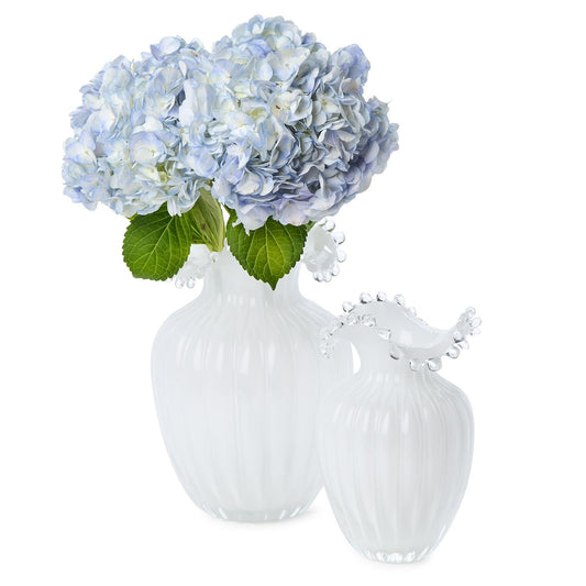 Glass Pearl White Vases (2 Sizes)