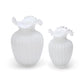 Glass Pearl White Vases (2 Sizes)
