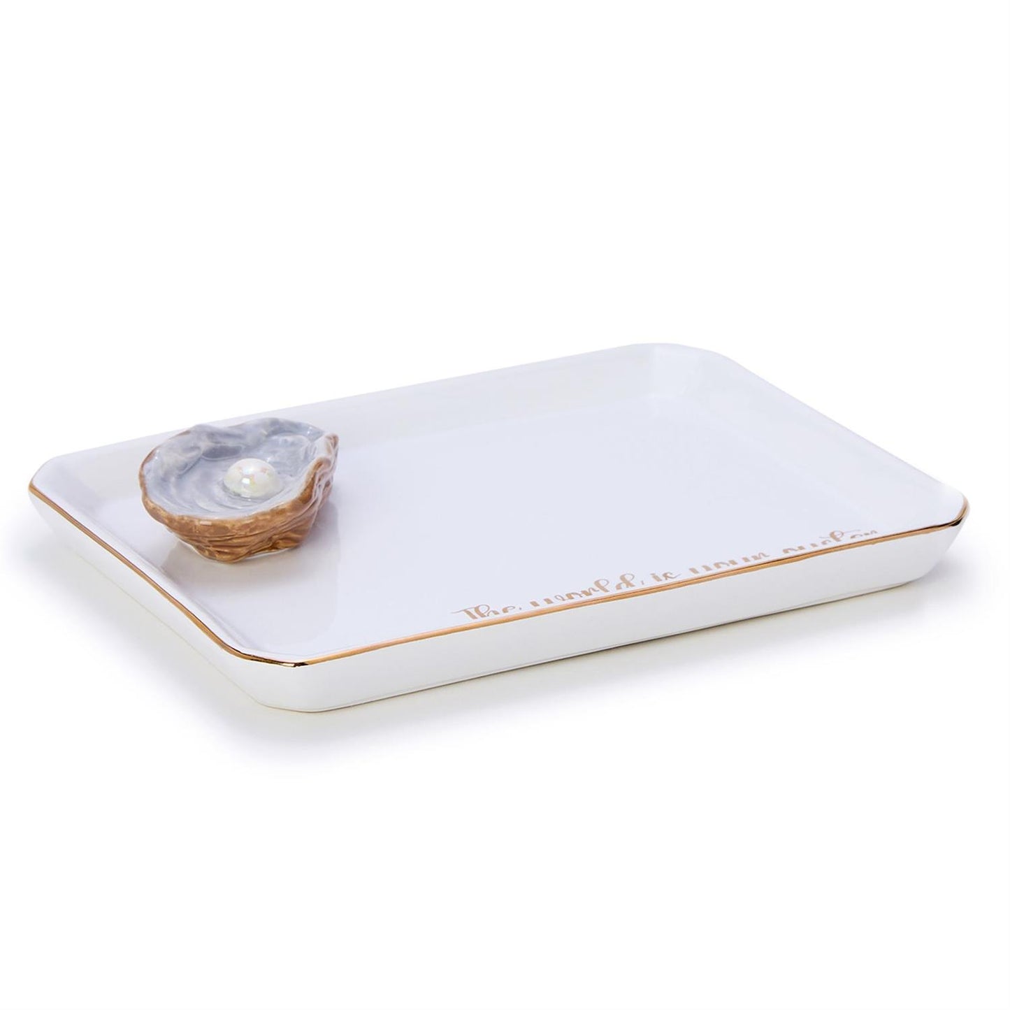 Oyster Iconic Eats Trinket/Desk Tray w/Saying in Gift Box