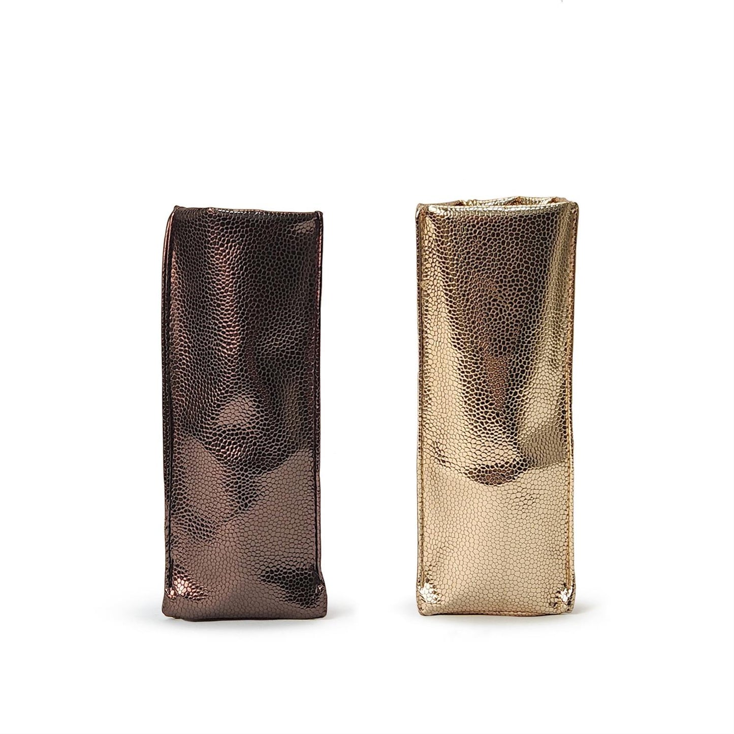 "Looking Good" Metallic Tones Faux Snake Skin Standing Traingular Weighted Eyeglasses Holder (2 Colors)