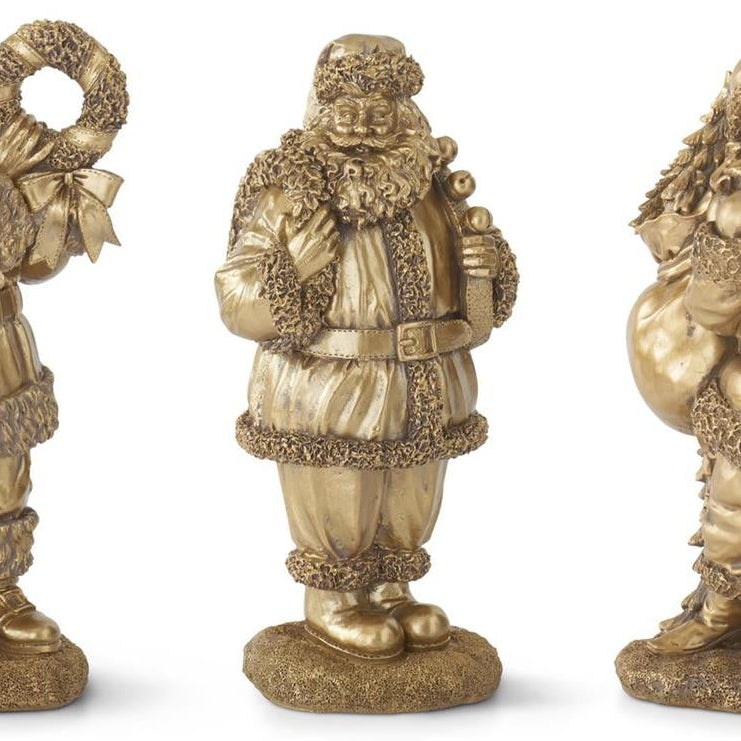 Antique Gold Resin Santas #1 of 3