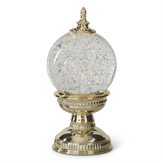Acrylic & Gold Water Spinning LED Snow Globe
