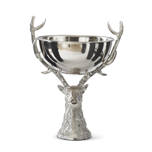 Silver Deer Bust w/Removable Bowl