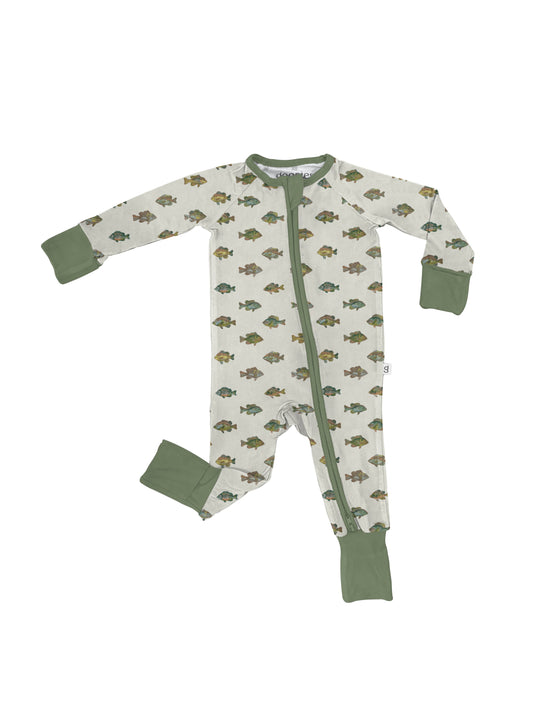 Lake Fish - Convertible Zip PJs: 0-3 months