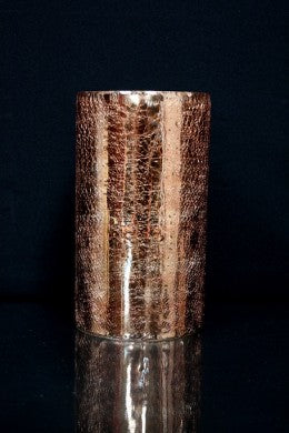 Copper Crackled Glass Cylinder