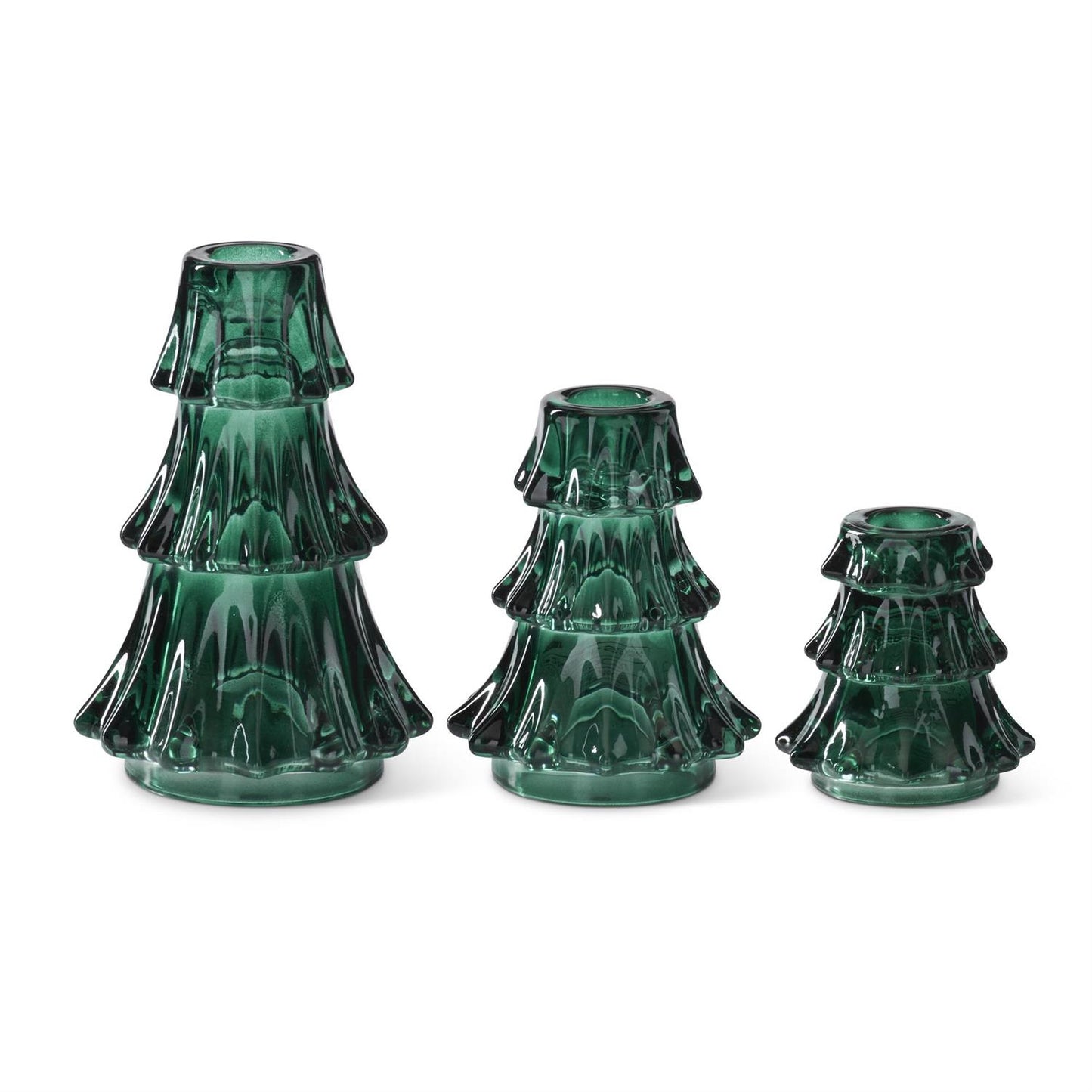 Dark Green Glass Christmas Tree Taper