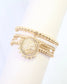 Carmen Coin Beaded Bracelet Set Tiger Worn Gold: Default