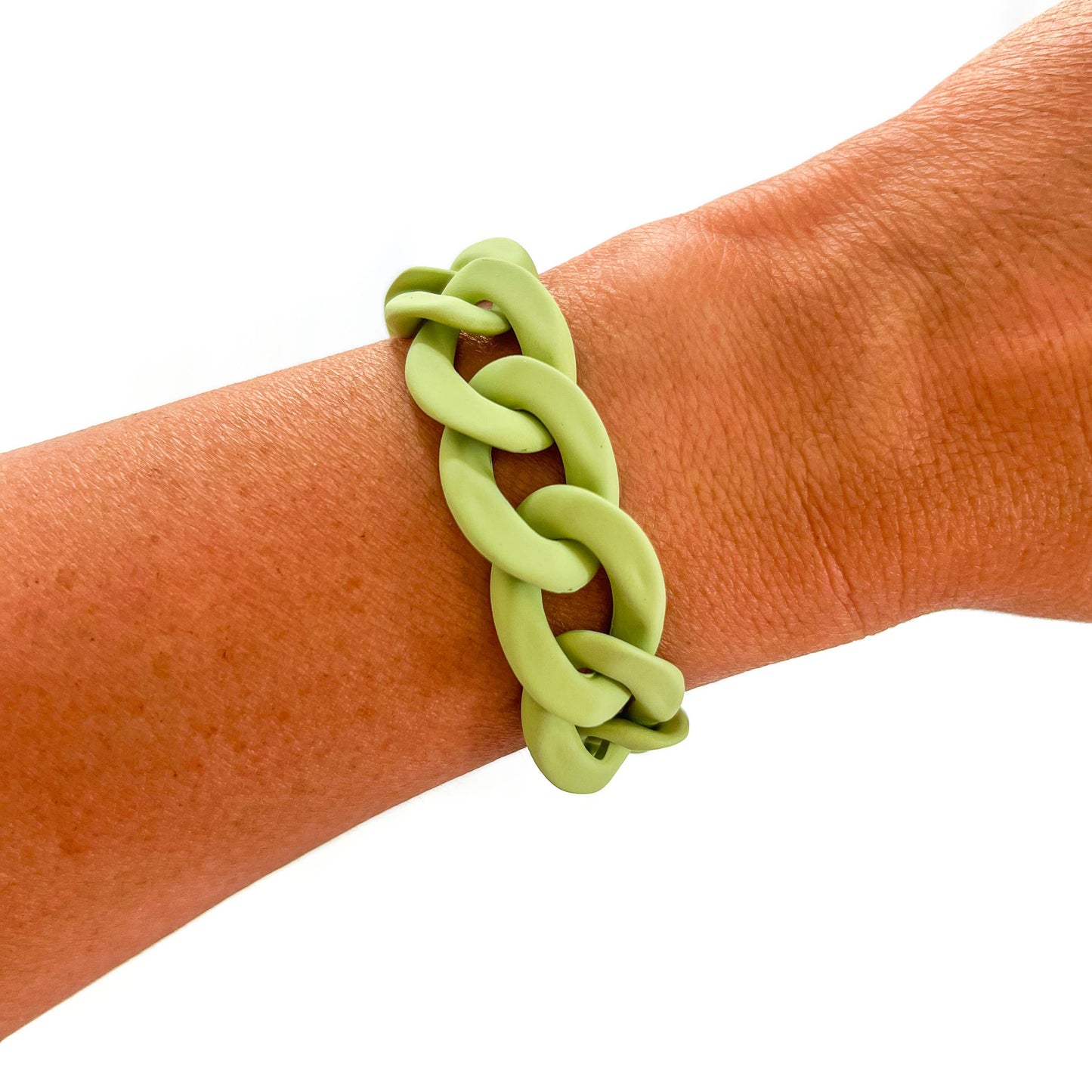 All Chunky Acrylic Chain Link Bracelet: Matte Mauve