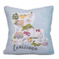 Pelican State Pillow   Misty Blue/Multi   16x16
