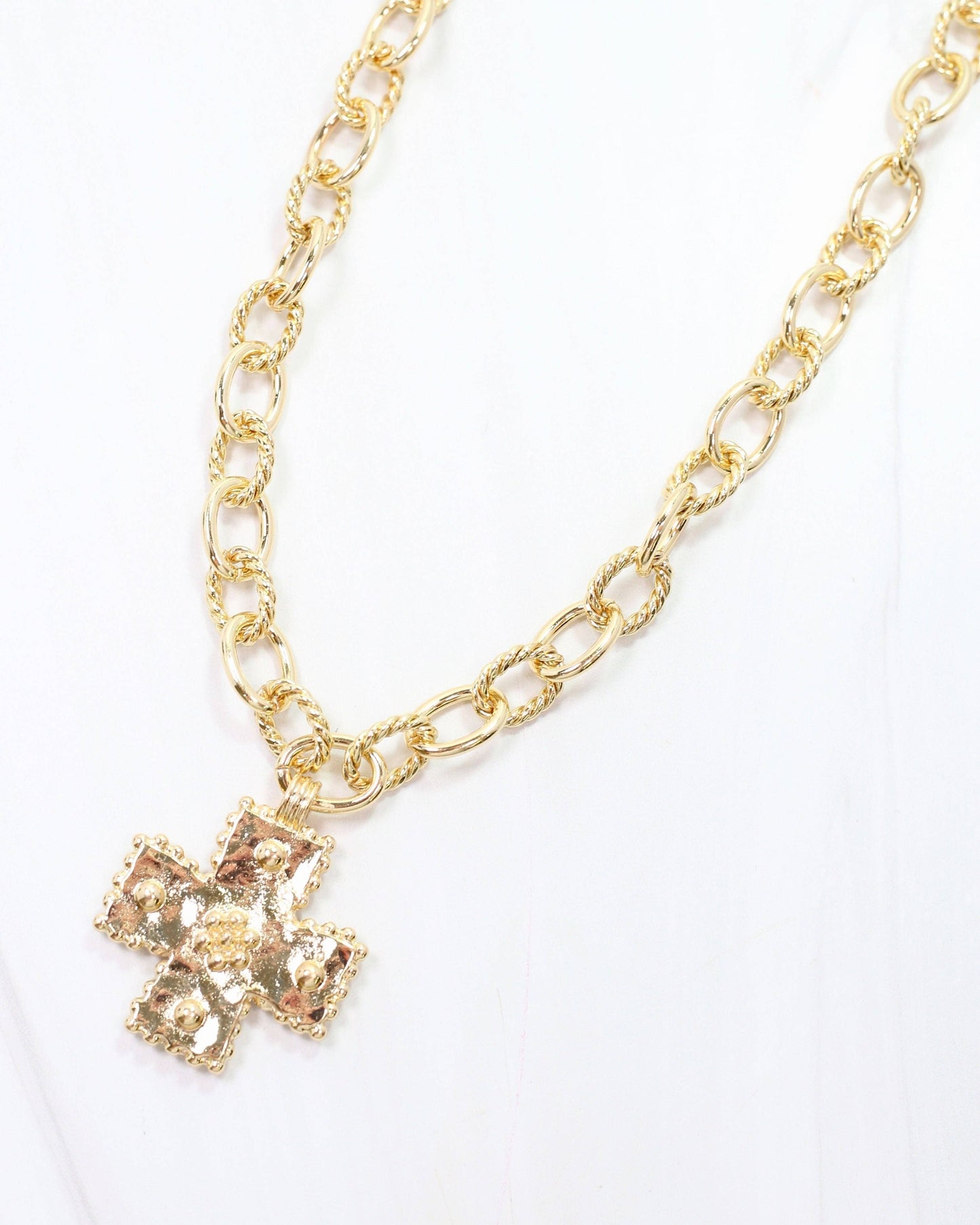 Murray Cross Charm Necklace Gold: Default