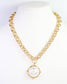 Lexington Link Pearl Charm Necklace Gold: Default