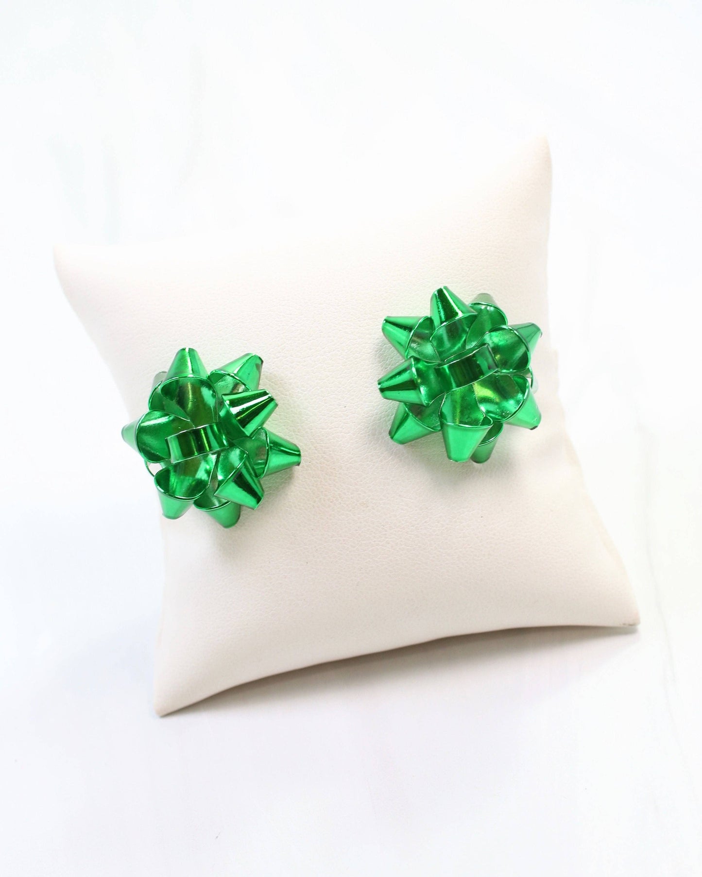 Let's Wrap Large Bow Stud Earring Green: Default