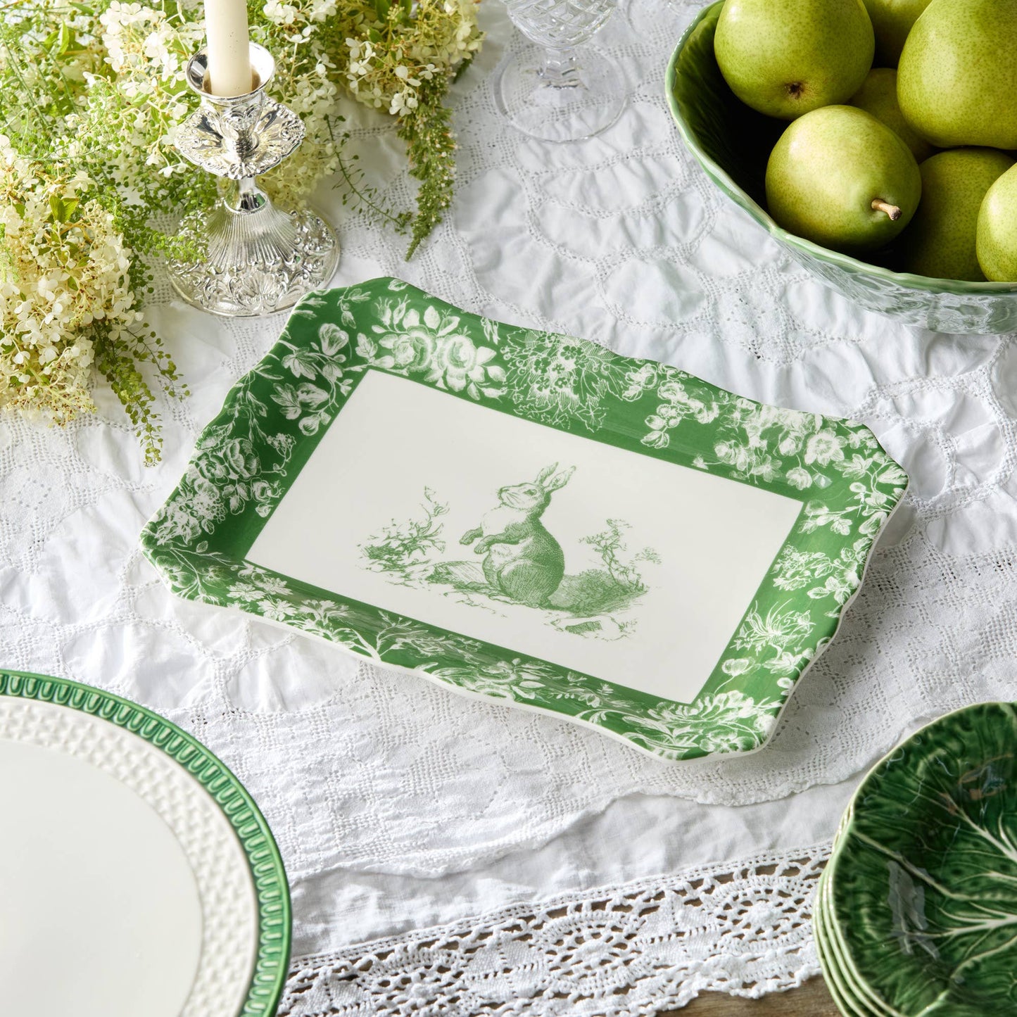 Le Jardin Rectagular Platter 14in x 10in