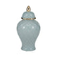 Ceramic Rope Temple Lidded Decorative Jar - Blue, 14 in.