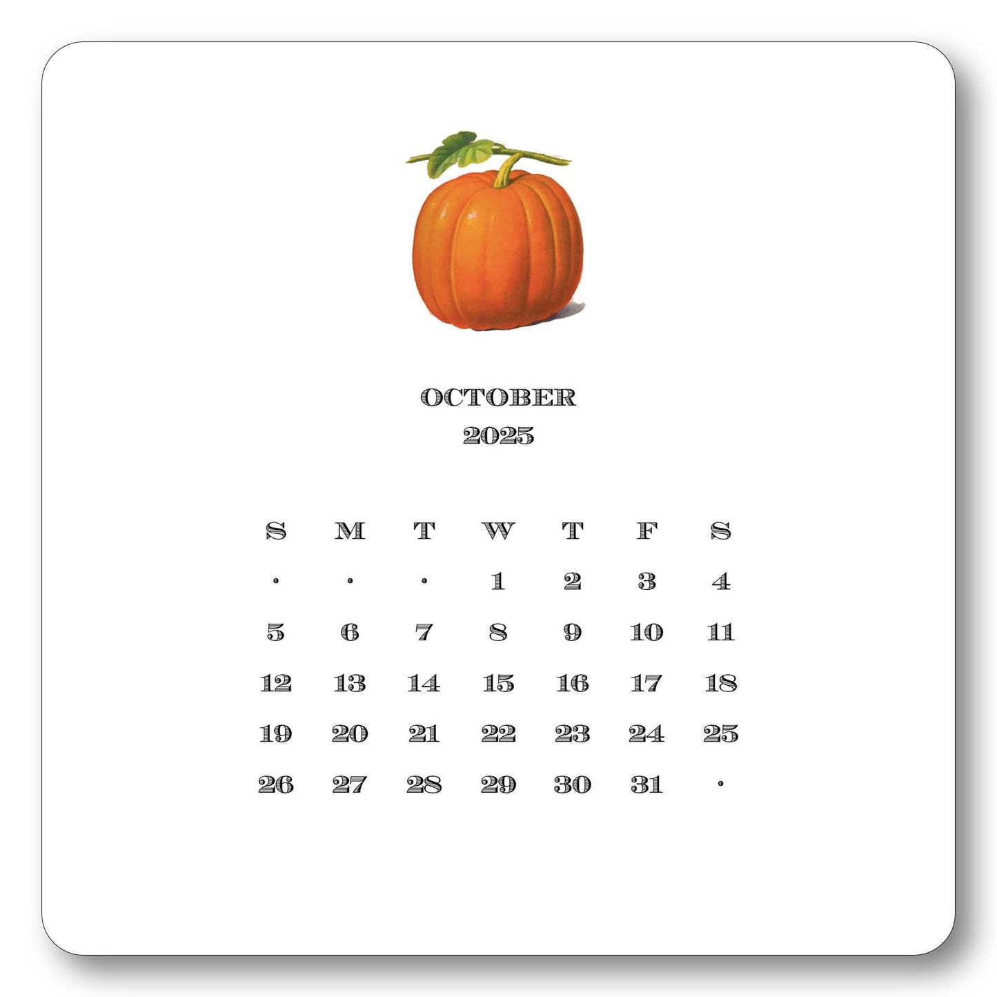 2025 Desk Calendar with Easel