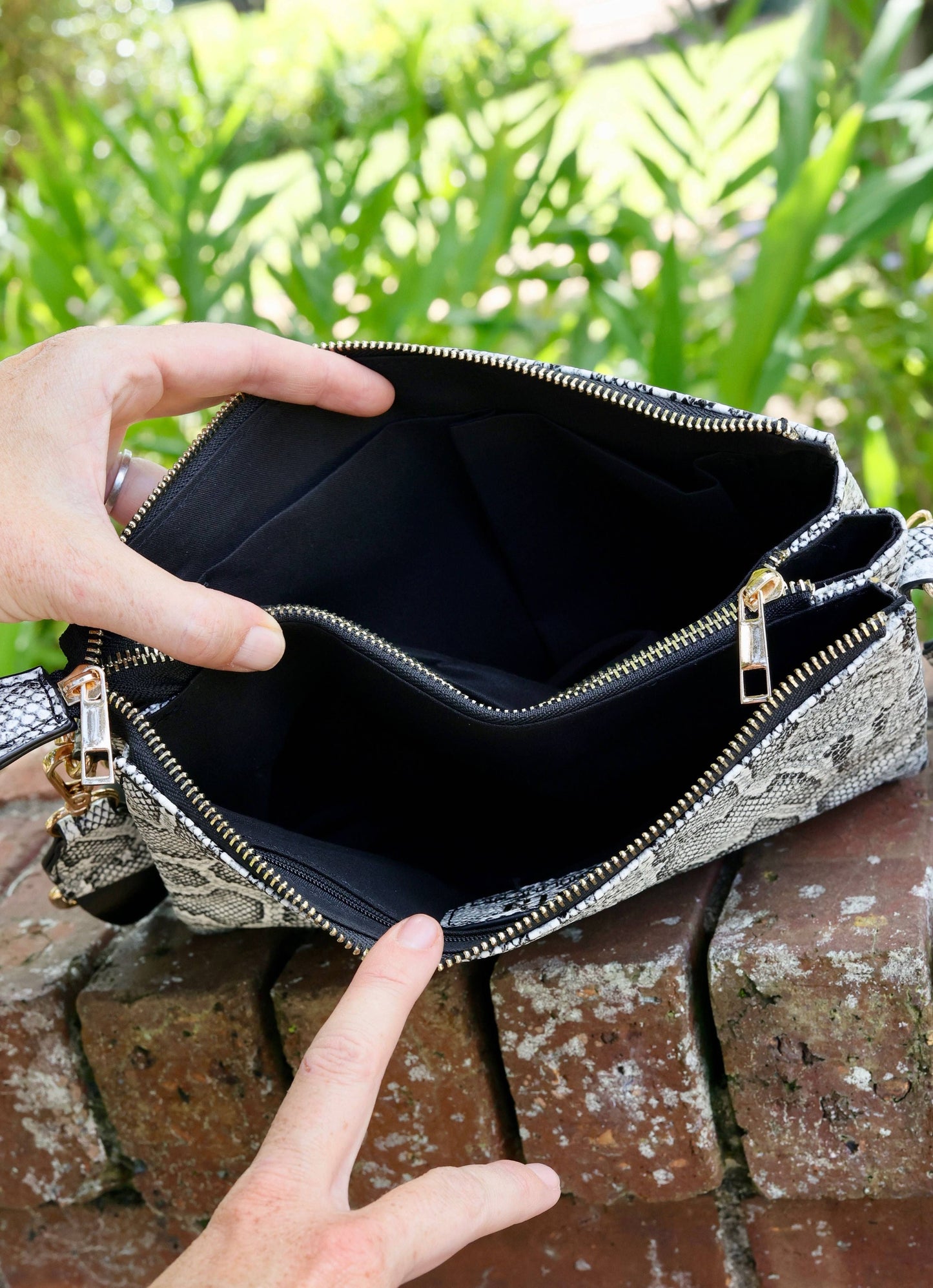 Ariana Crossbody CHARCOAL Vegan Snake: