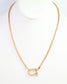 Amana Horsebit CZ Pave Necklace Gold: Default