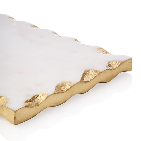 Lavi Marble Gold Organic Edge Small Rectangle Board