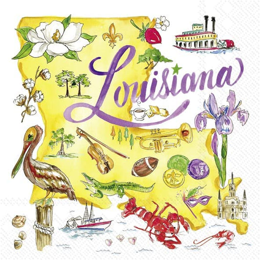 LOUISIANA STATE GUEST NAPKIN