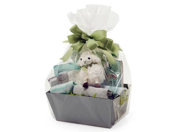 Clear Cellophane Basket Wrap Bags: Clear / 100 Pack / X-Small 8x4x18"