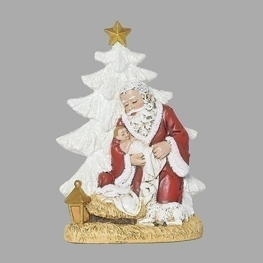 Santa Holding Baby- Glitter Tree Figure
