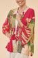 Delicate Tropical Kimono Jacket in Dark Rose