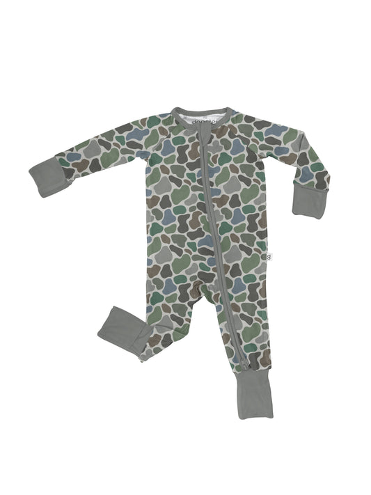 Pebble Camo - Zip Convertible PJs: 0-3M