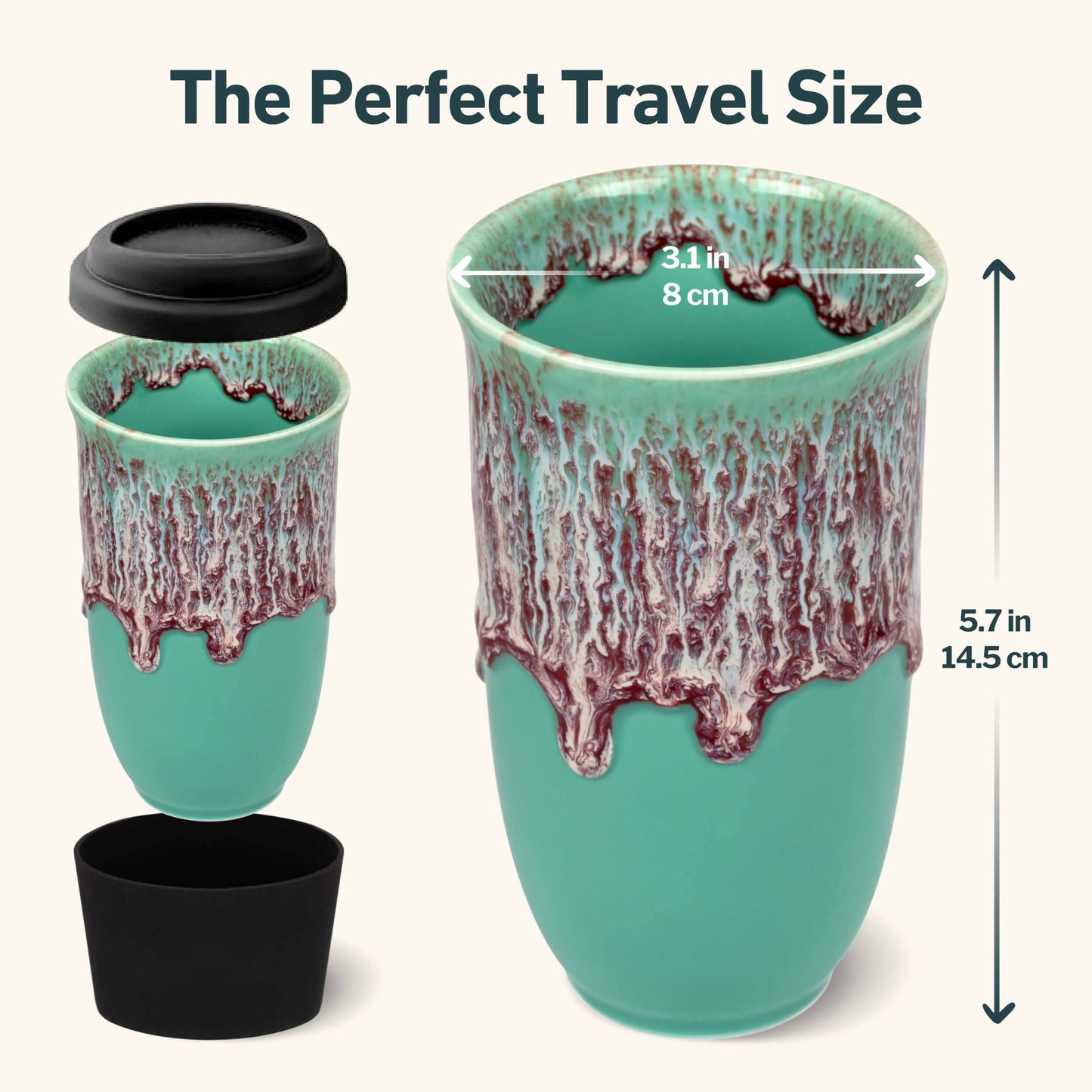 Nebula Ceramic Travel Mug – 16oz with Lid & Sleeve