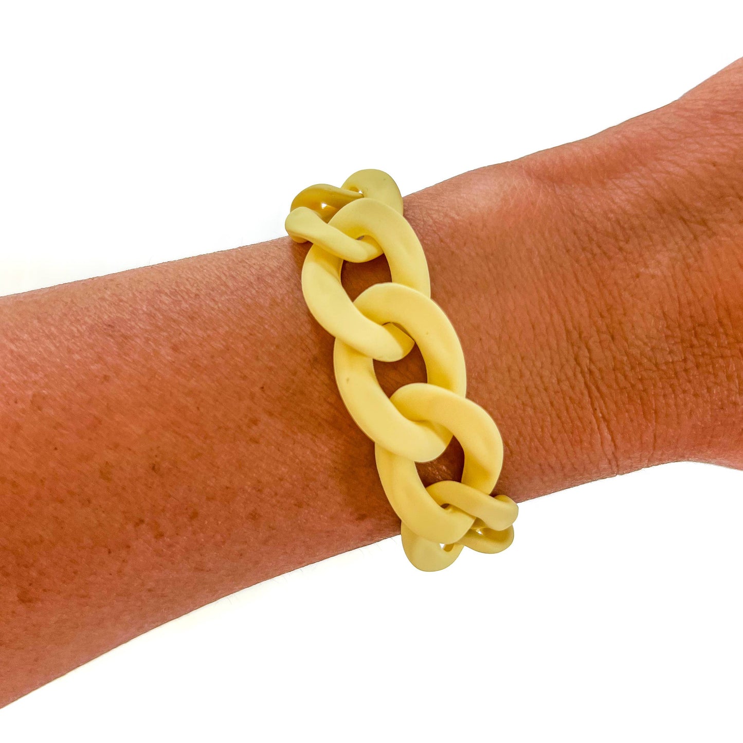 All Chunky Acrylic Chain Link Bracelet: Matte Mauve