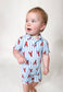 Little Pinchers Crawfish/Lobsters - SS Polo Romper: 3-6 mo