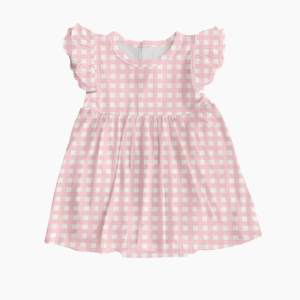 Bodysuit Dress - Pink Gingham: 0-3 mo