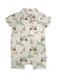 Short Sleeve Polo Romper -Barks & Birdies: 0-3 mo