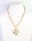 Cayce Small Cross Charm Necklace Gold: Default