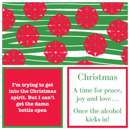 NAPKIN XMAS Kicks In | Funny Party Gift | Cocktail Napkin