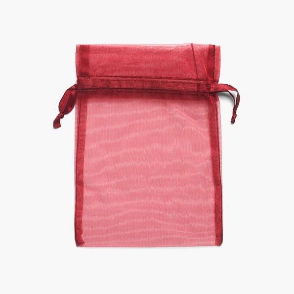 Organza Sheer Drawstring Bags: Merlot / 10 Pack / 5x7"