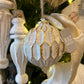 White and Gold Textured Finial Ornament