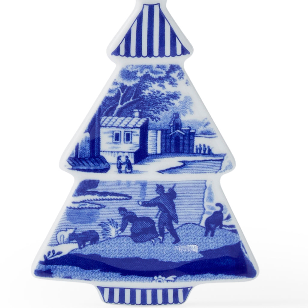 Blue Italian Christmas Tree Shaped Decoration