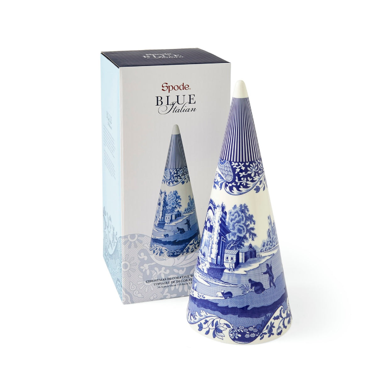 Blue Italian Large Decorative Cone