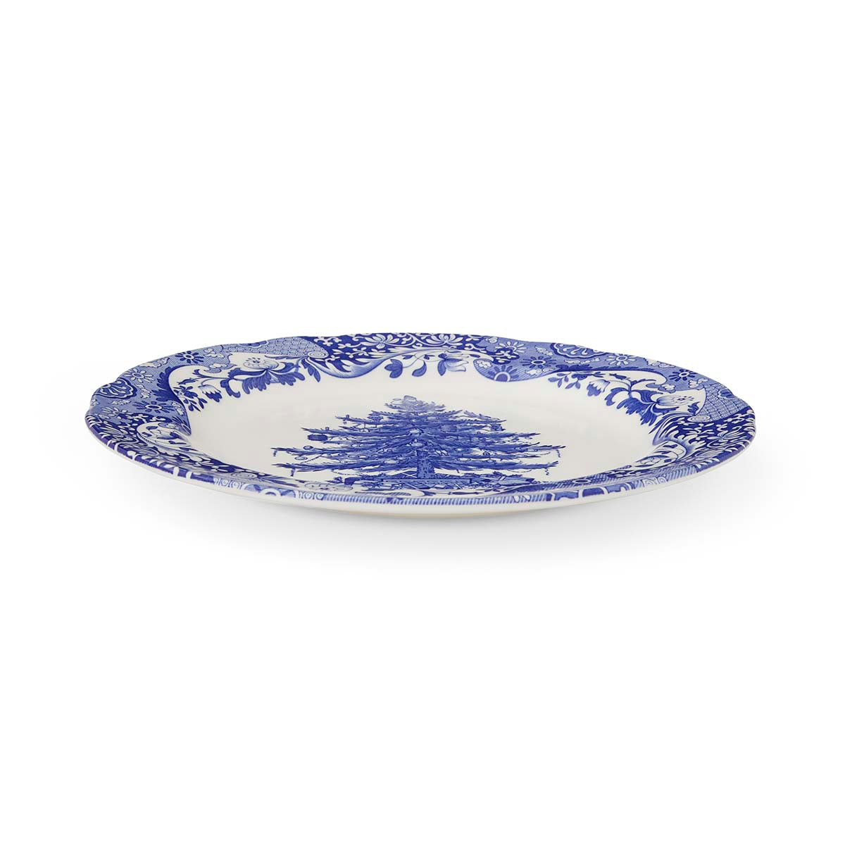 Blue Italian Christmas Tree Plate