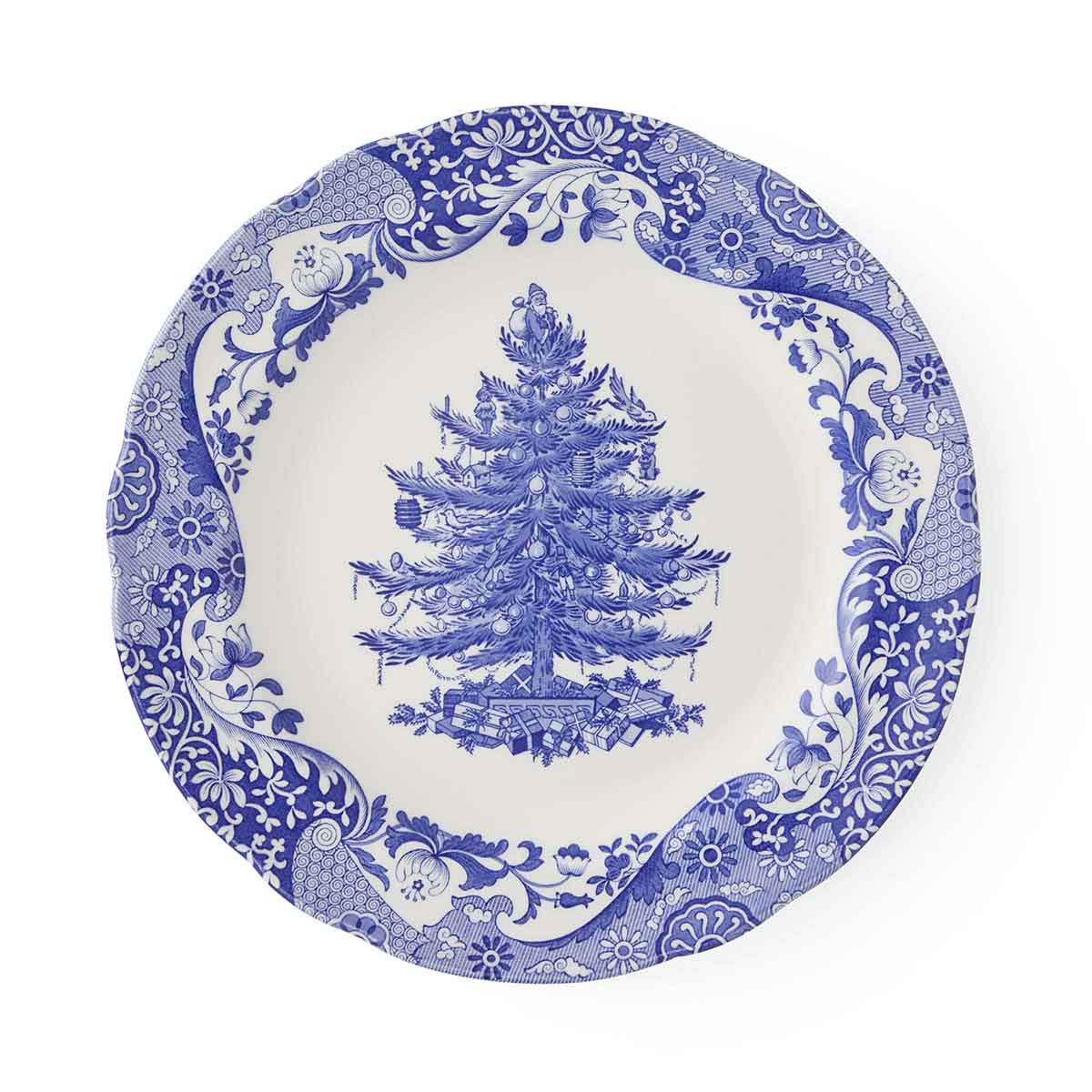 Blue Italian Christmas Tree Plate