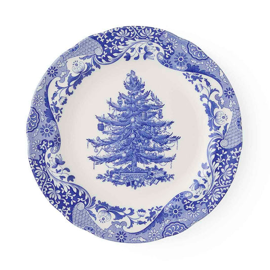 Blue Italian Christmas Tree Plate