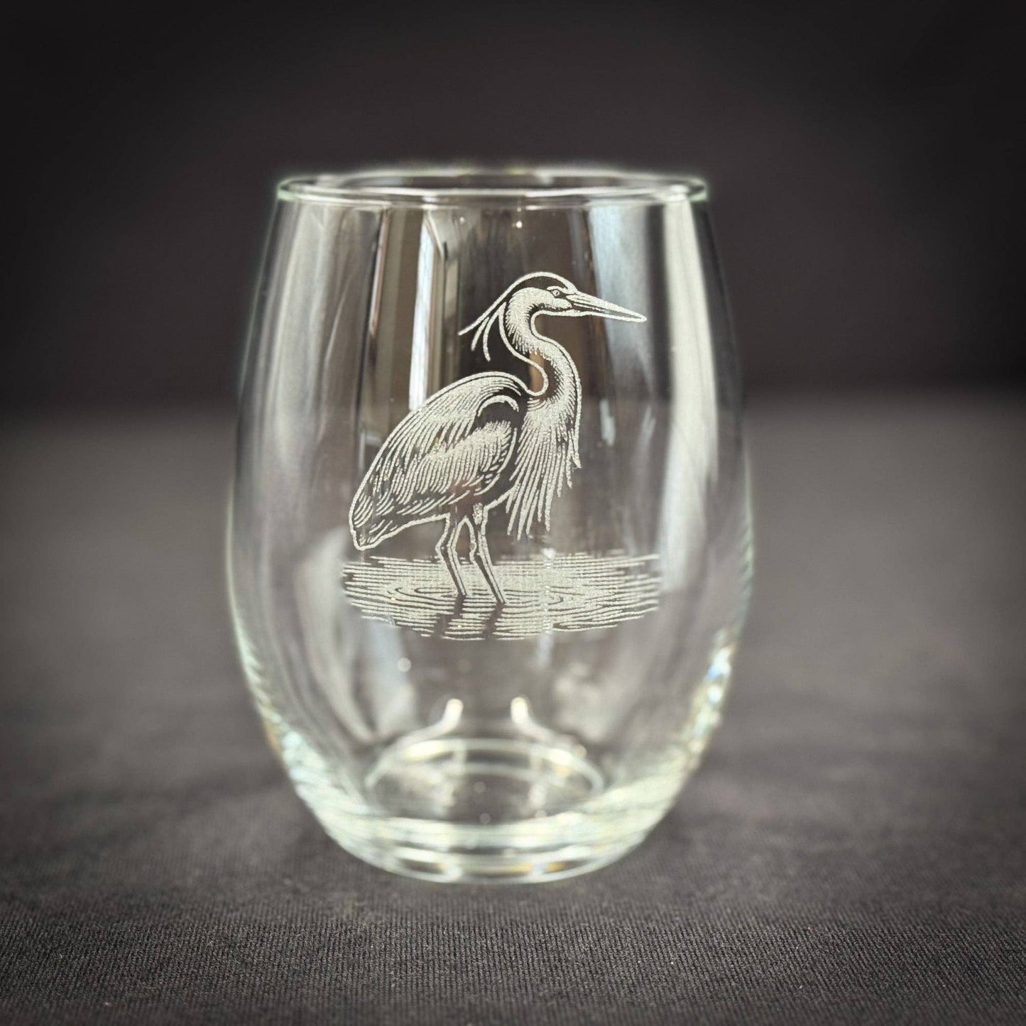 Blue Heron 15 oz Stemless Wine Glass
