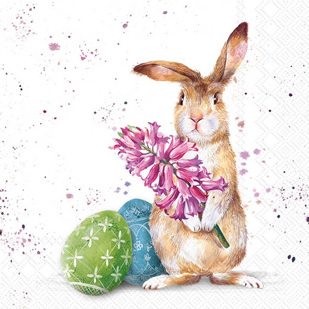 Paper Cocktail Napkins- Splashy Bunny Easter