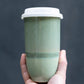 Emerald 16oz Ceramic Travel Mug – Forest-Inspired & Reusable