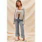 PEARL EMBELLISH SWEATER HOLIDY CHRISTMAS CARDIGAN: LT GREY / XL